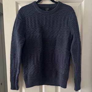 J. Crew Textured Navy Crewneck Sweater